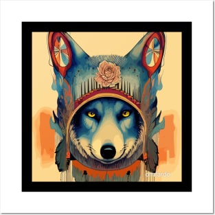 wolf blue Posters and Art